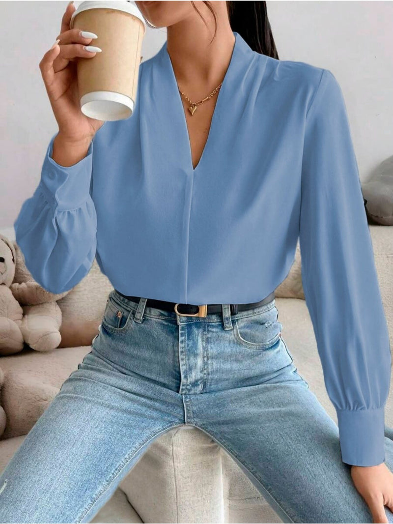 Blusa feminina elegante de manga comprida