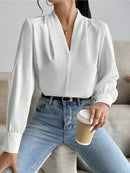 Blusa feminina elegante de manga comprida