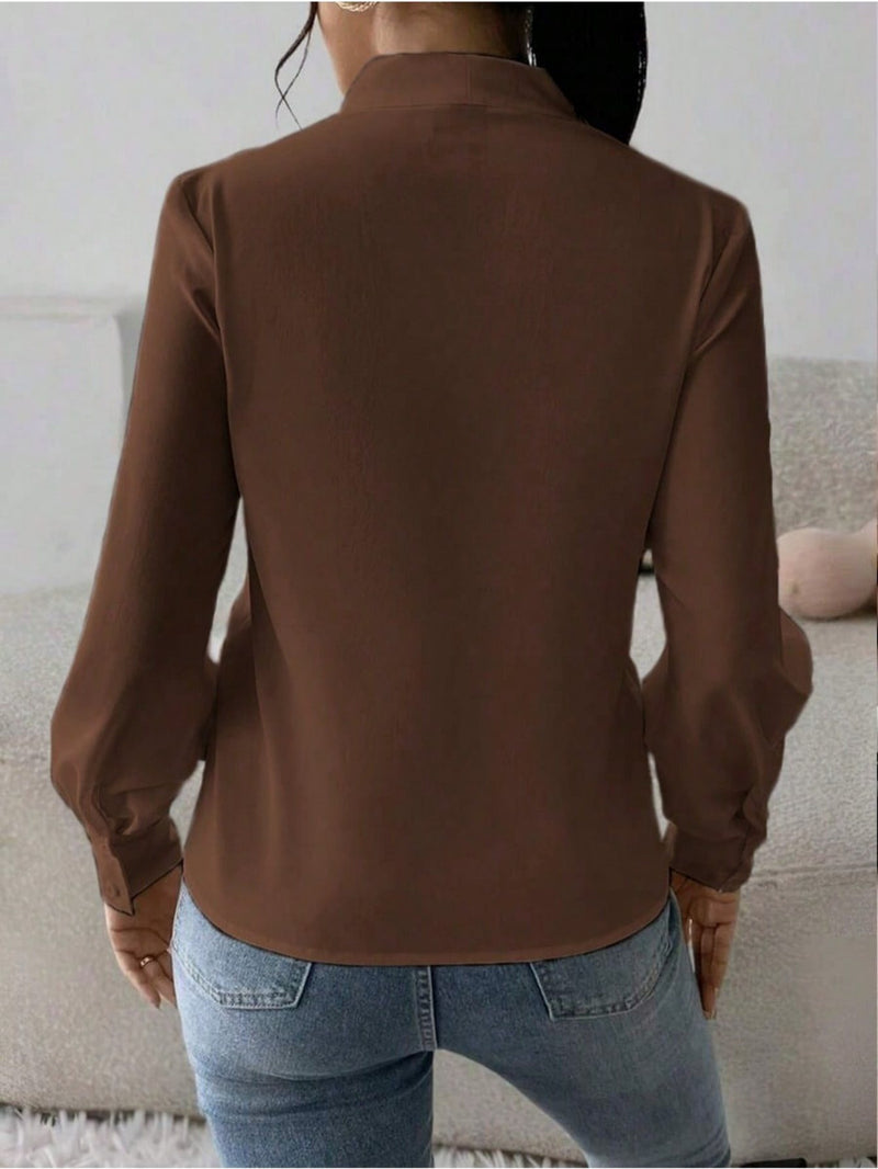 Blusa feminina elegante de manga comprida