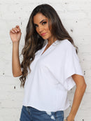 Blusa feminina elegante com decote em V