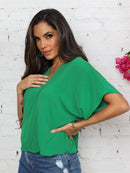 Blusa feminina elegante com decote em V