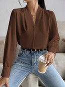 Blusa feminina elegante de manga comprida