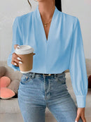 Blusa feminina elegante de manga comprida