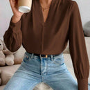 Blusa feminina elegante de manga comprida