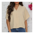Blusa feminina elegante com decote em V