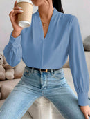 Blusa feminina elegante de manga comprida