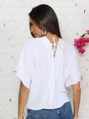Blusa feminina elegante com decote em V