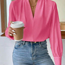 Blusa feminina elegante de manga comprida