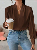 Blusa feminina elegante de manga comprida