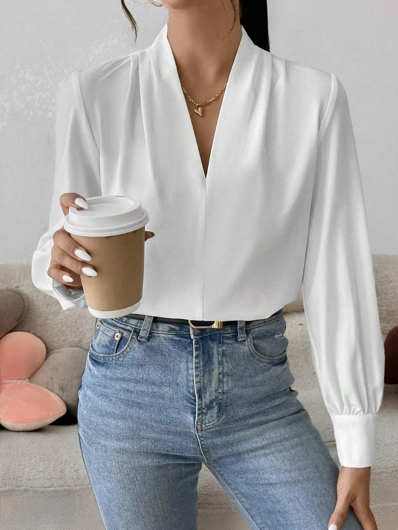 Blusa feminina elegante de manga comprida