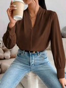 Blusa feminina elegante de manga comprida