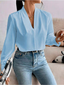 Blusa feminina elegante de manga comprida