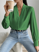 Blusa feminina elegante de manga comprida