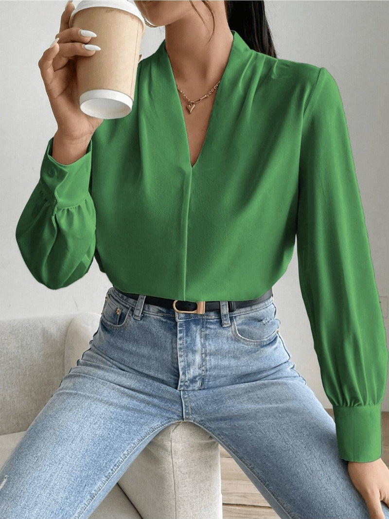 Blusa feminina elegante de manga comprida