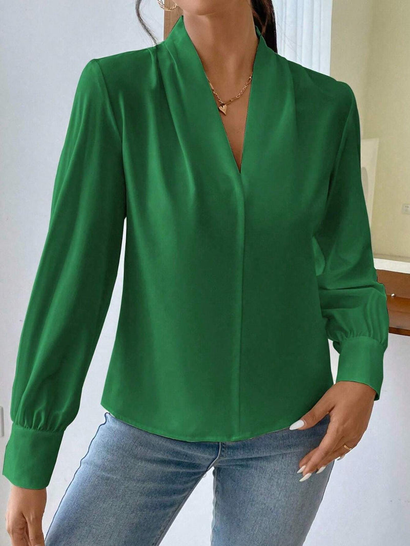 Blusa feminina elegante de manga comprida