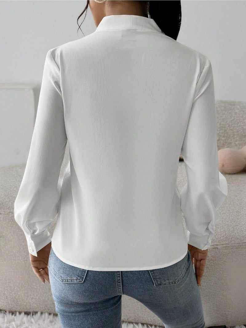 Blusa feminina elegante de manga comprida