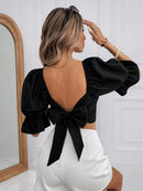 Blusa elegante com babados para mulheres