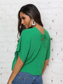 Blusa feminina elegante com decote em V