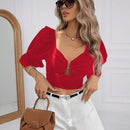 Blusa elegante com babados para mulheres