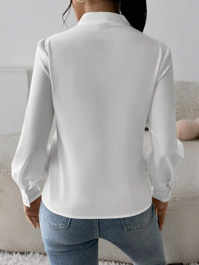 Blusa feminina elegante de manga comprida