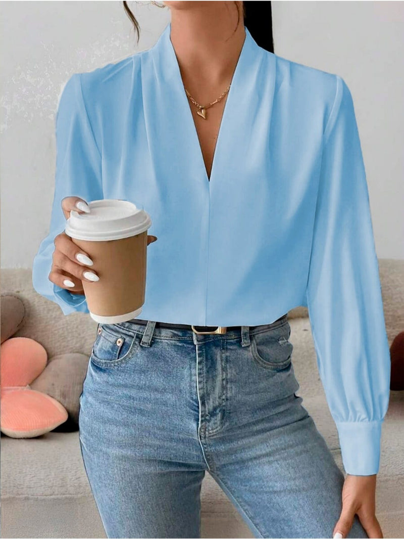 Blusa feminina elegante de manga comprida