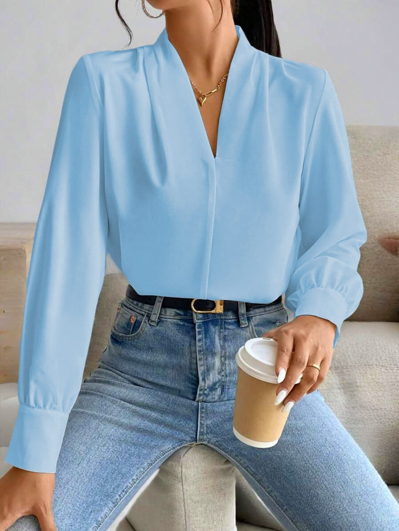 Blusa feminina elegante de manga comprida