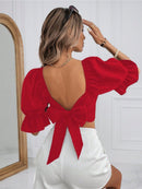 Blusa elegante com babados para mulheres