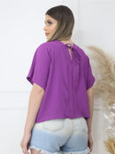 Blusa feminina elegante com decote em V