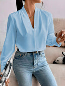 Blusa feminina elegante de manga comprida