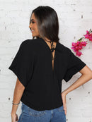 Blusa feminina elegante com decote em V