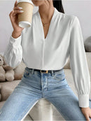 Blusa feminina elegante de manga comprida