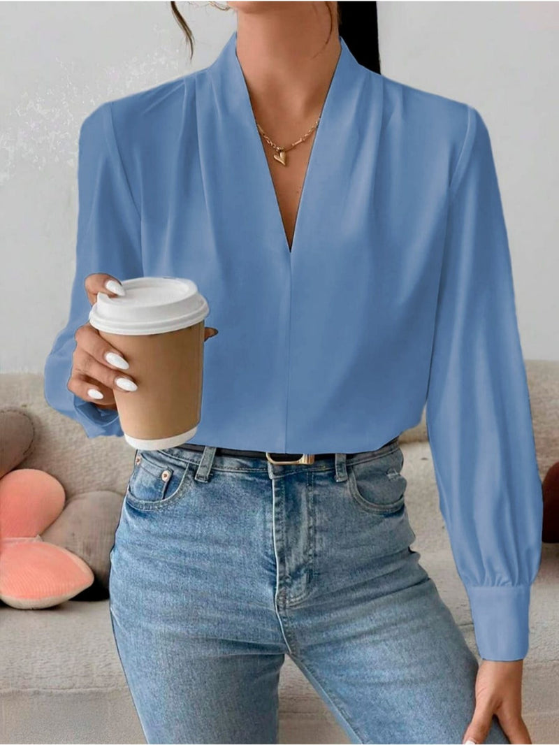 Blusa feminina elegante de manga comprida