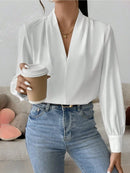 Blusa feminina elegante de manga comprida