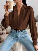 Blusa feminina elegante de manga comprida