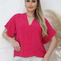 Blusa feminina elegante com decote em V