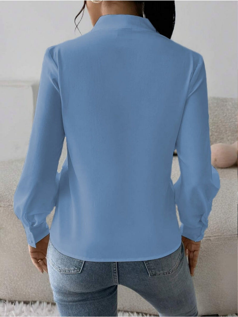 Blusa feminina elegante de manga comprida