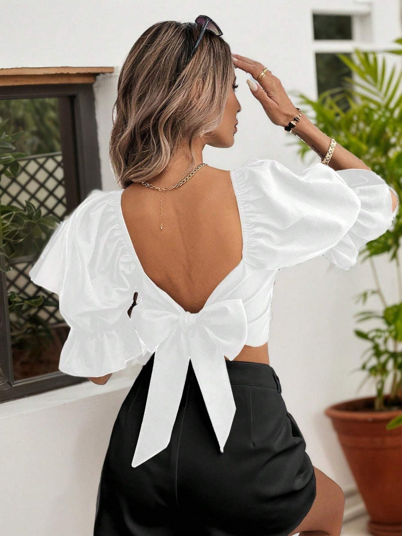 Blusa elegante com babados para mulheres