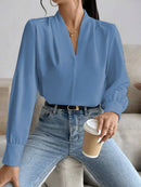 Blusa feminina elegante de manga comprida