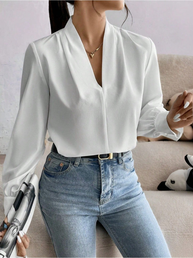 Blusa feminina elegante de manga comprida