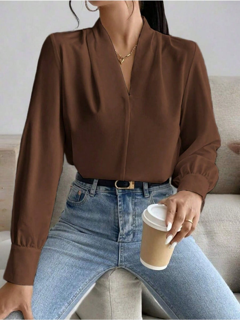 Blusa feminina elegante de manga comprida